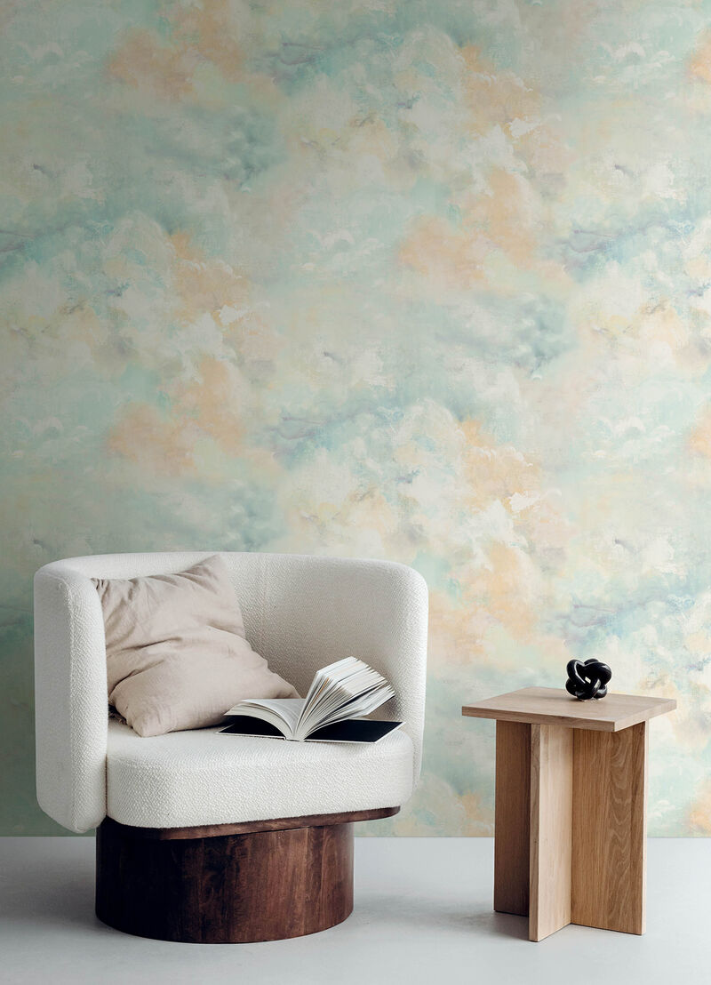 Aria Aquamarine Abstract Wallpaper (Set of 2) image number 2