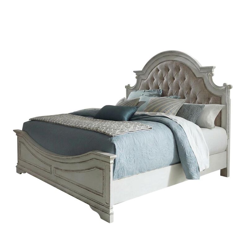 Liberty Furniture Magnolia Manor King Upholstered Bed in Antique White image number 0