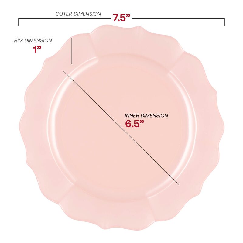 7.5" Pearl Pink Round Lotus Plastic Salad Plates (120 Plates) image number 2