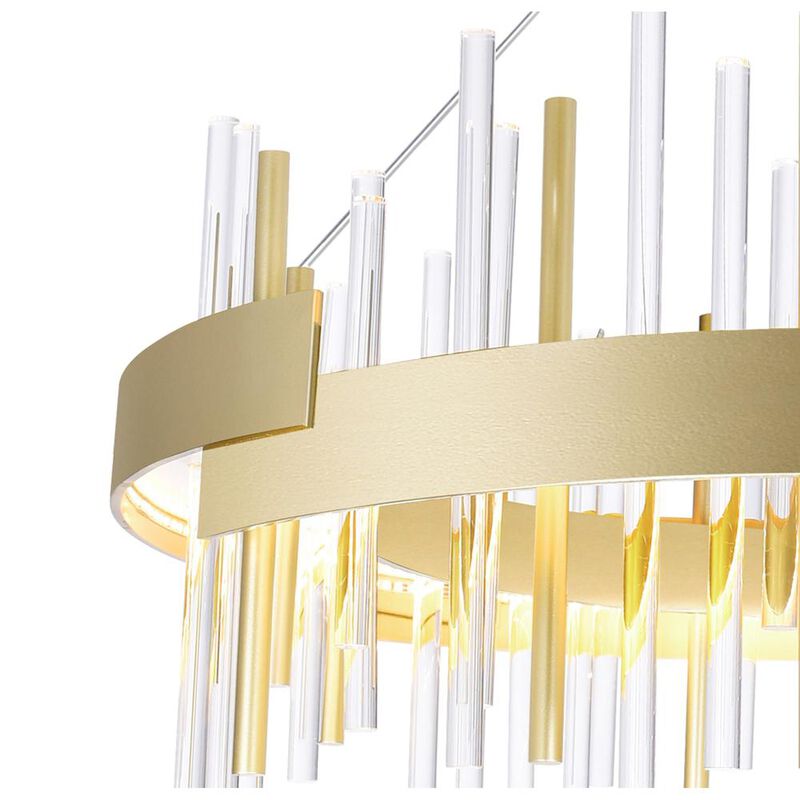 CWI Lighting Millipede 26 in LED Satin Gold Chandelier