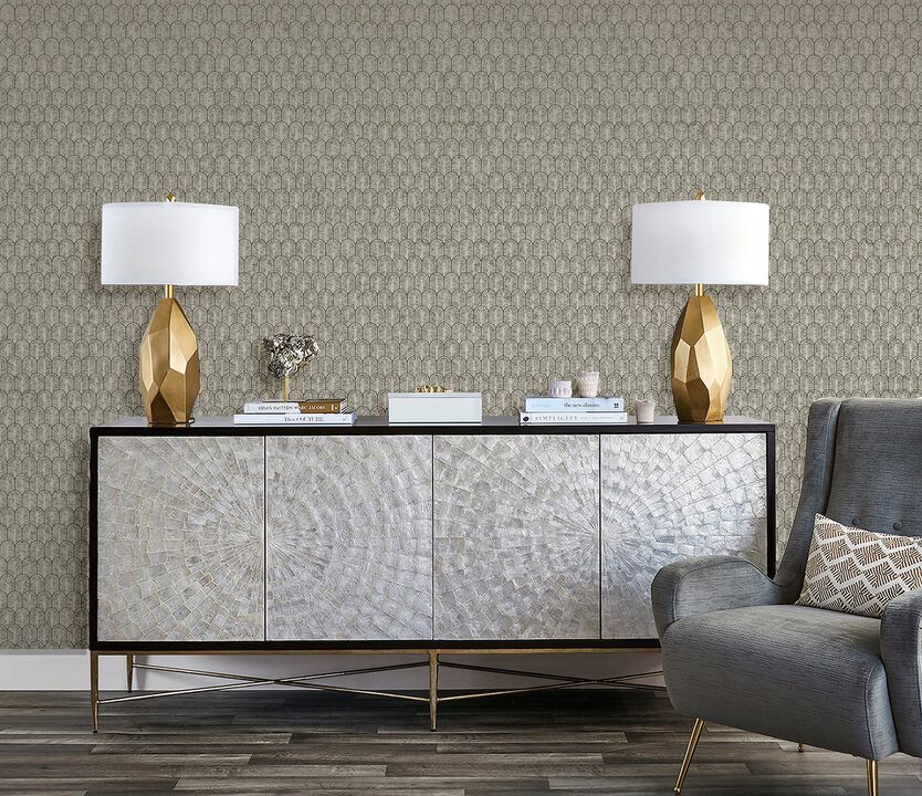 Lustre Geo Arch Bronze Brown Wallpaper F-VL6002
