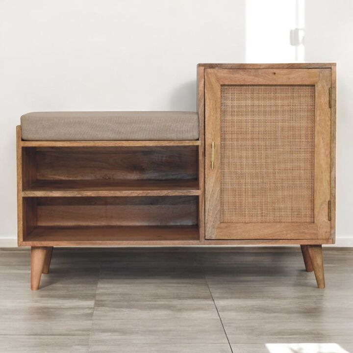 Artisan Furniture Solid Wood Larissa 2 slot Oak-ish Bench Unit