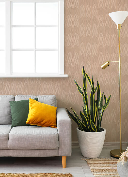 Nyle Blush Chevron Stripes Wallpaper (Set of 2)