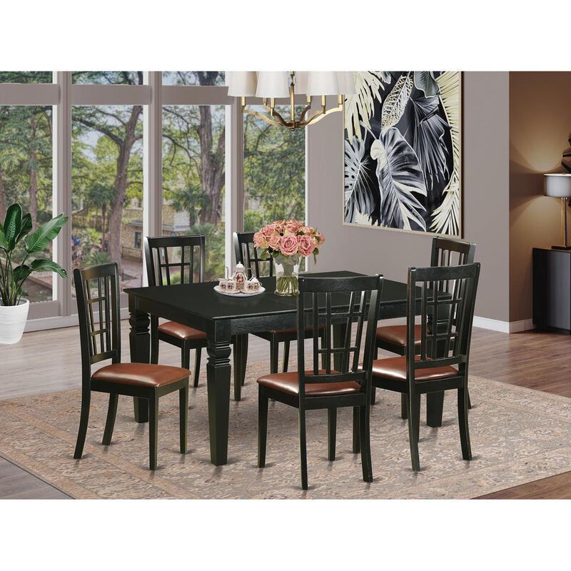 7 Pcs Dining room sets -Small Kitchen Table and 6 Kitchen Chairs