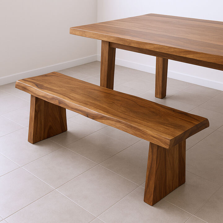 HomeRoots 68" Brown Solid Wood Live Edge Dining Bench