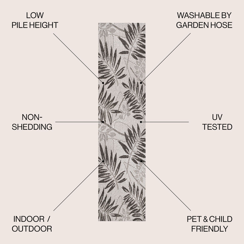 Havana Tropical Palm Leaf Indoor/Outdoor Area Rug