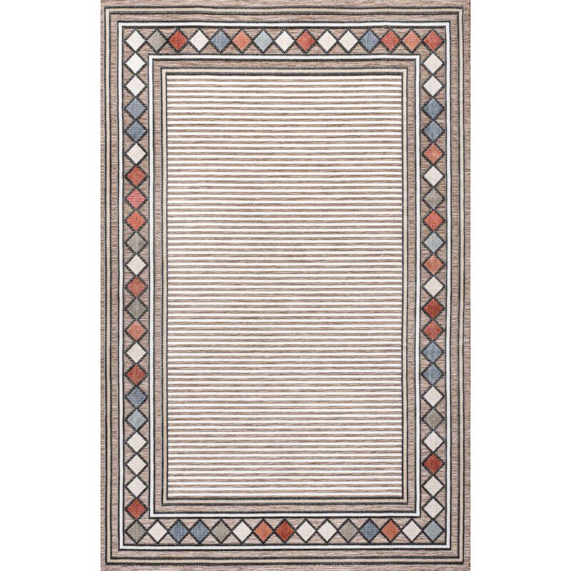 Sebastian High-Low Modern Diamond Border Area Rug