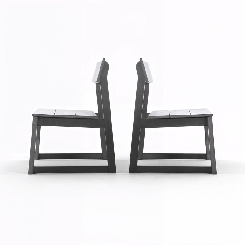 WOW PIONEER Outdoor Living Collection Dining Side Chairs 2 Pack All Weather HDPE Indoor Outdoor Patio Garden Seating image number 4