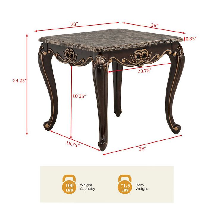 Best Master Furniture Tlerra Traditional End Table, Brown Espresso
