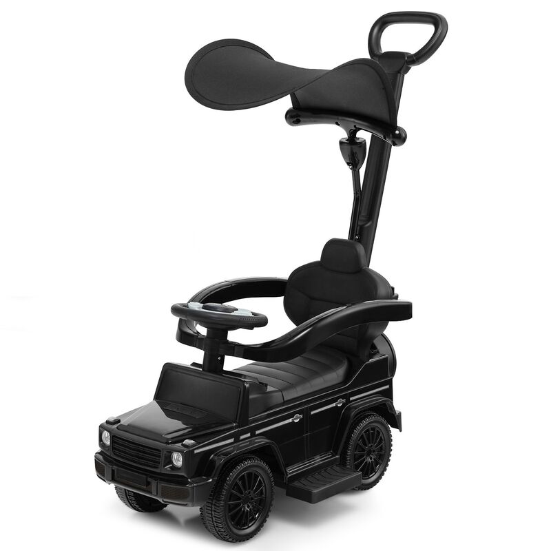 3-in-1 Kids Ride-On Push Car with Canopy for Toddler Outdoor Play image number 0