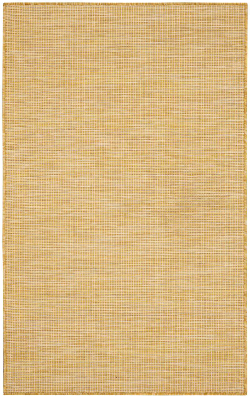 HomeRoots 3' X 5' Yellow And Ivory Indoor Outdoor Area Rug image number 2