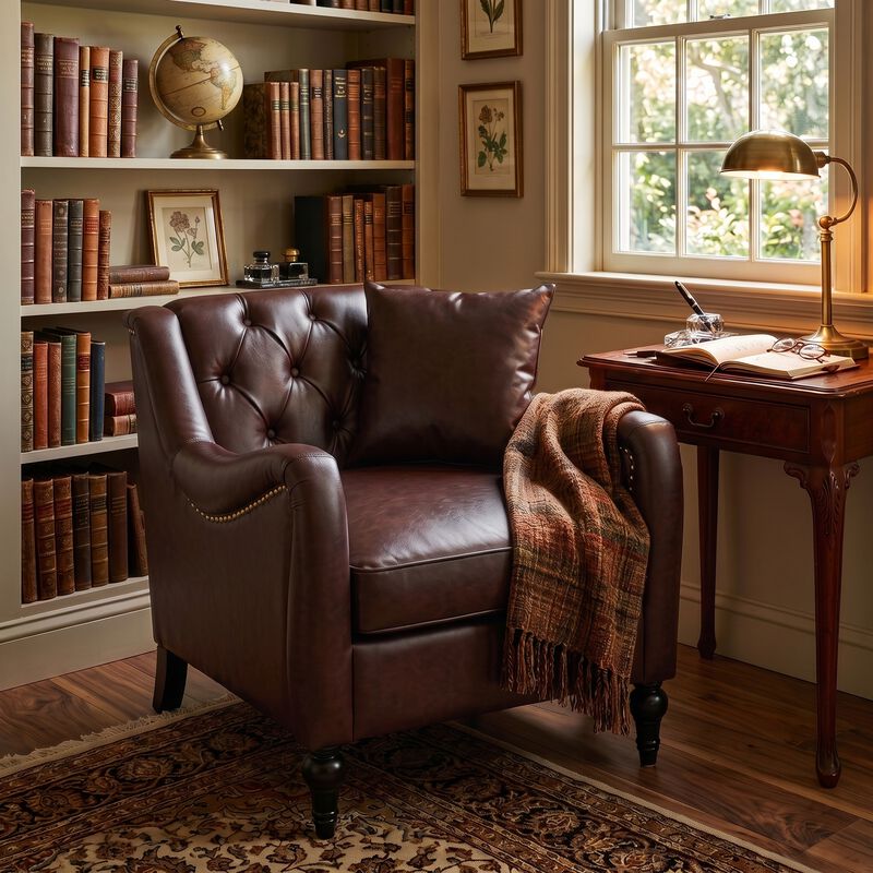 Feksno PU Leather Accent Chair image number 3