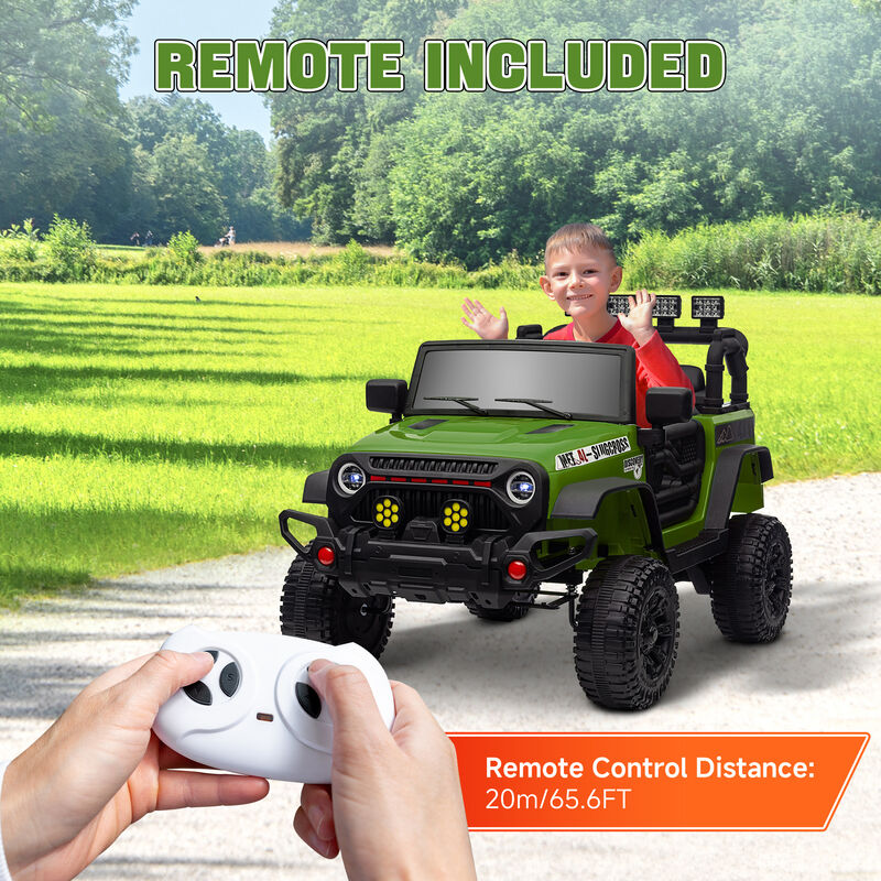 BreeBe 12V Battery Powered Ride on Car, Ride on Truck w/ Remote, 4 Suspension Wheels, Music Horn Lights image number 6