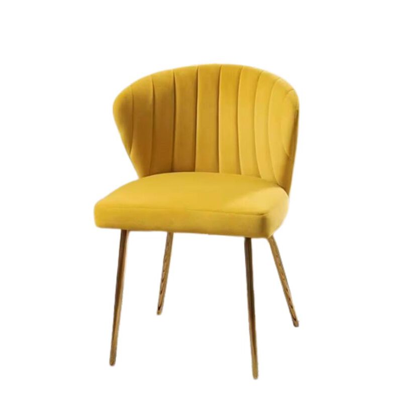 Hivvago Velvet Upholstered Wingback Accent Side Chair w/ Gold Metal Legs