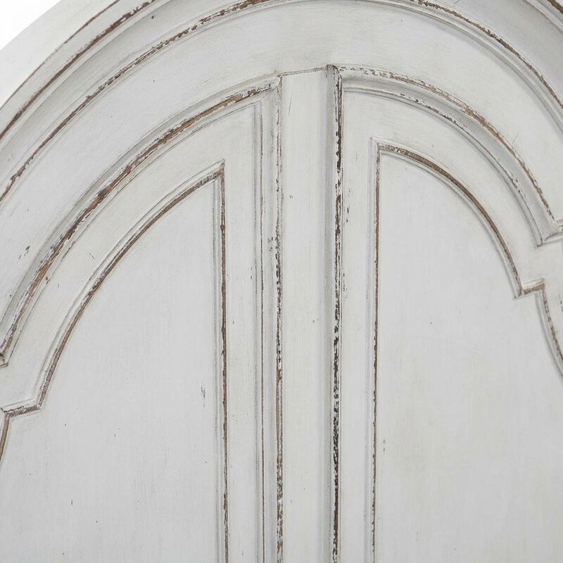 Antique White, Weathered Bark King Headboard, Solid Wood Frame, European Design image number 3