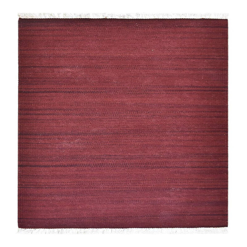 RUGSOTIC CARPETS HAND WOVEN FLAT WEAVE KILIM WOOL ECO-FRIENDLY AREA RUGS - Square Shape, Solid Plain Design, Low Pile  Handmade Area Rugs for Living Room, Bed Room (D00111) image number 0