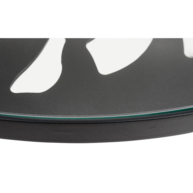 LeisureMod Devon Tree Design Glass Top Aluminum Base Outdoor End Table