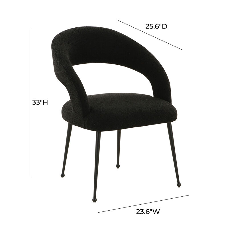 Rocco Black Boucle Dining Chair image number 5