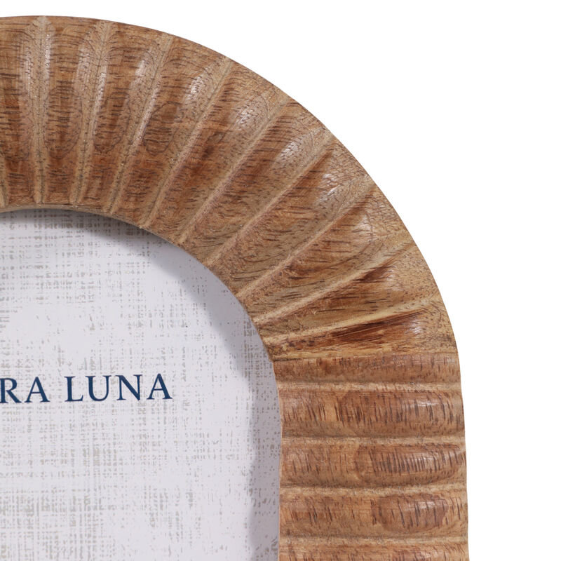 4x6" Ribbed Wood Arch Photo Frame, Natural image number 5