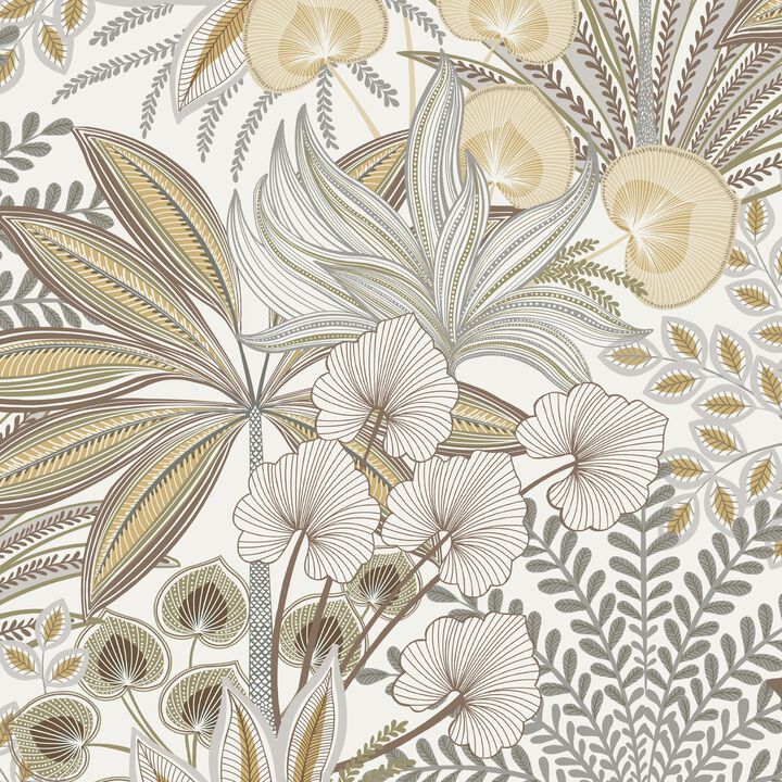 Karuna Branched Leaves All-over Beige Wallpaper KRA69002