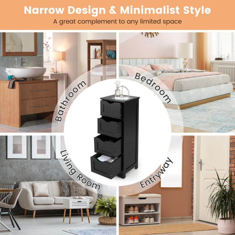 Hivvago 4-Drawer Freestanding Floor Cabinet with Anti-Toppling Device
