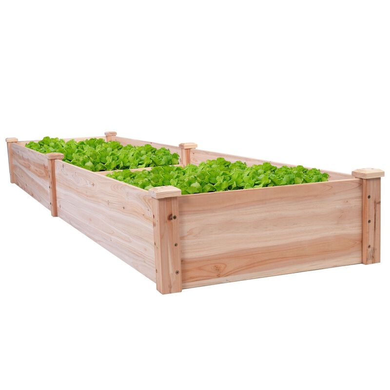 Raised Garden Bed Planter – Outdoor Wooden Planter Box for Vegetables, Herbs, and Flowers