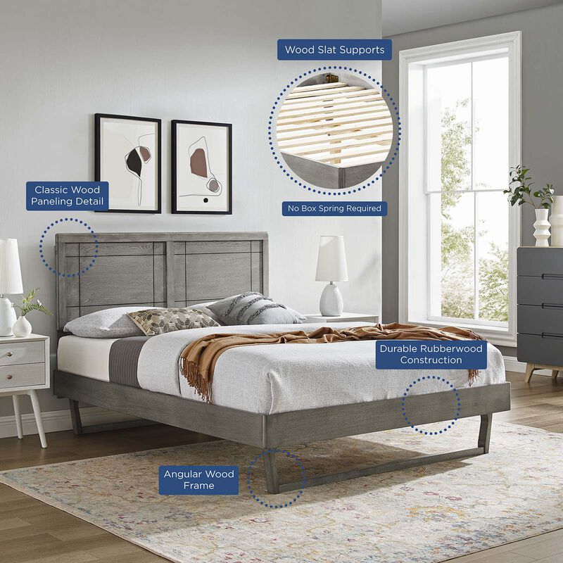 Modway - Marlee King Wood Platform Bed with Angular Frame image number 9