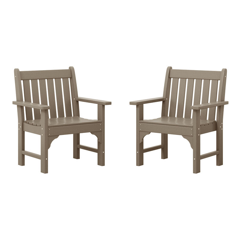 WestinTrends Outdoor Patio HDPE Adirondack Dining Arm Chairs (Set of 2)