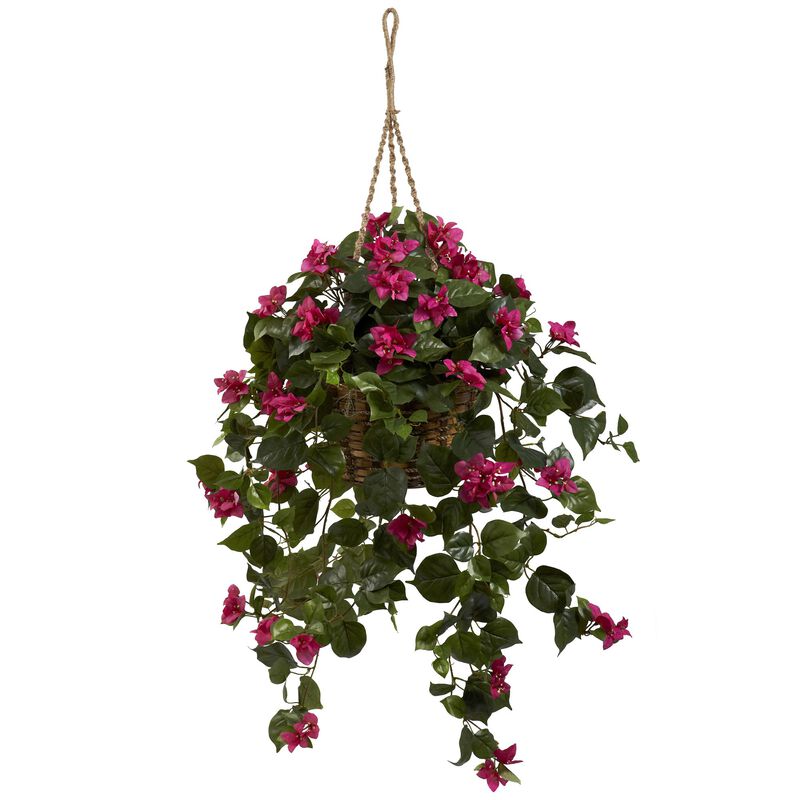 Hivvago Bougainvillea Silk Hanging Basket
