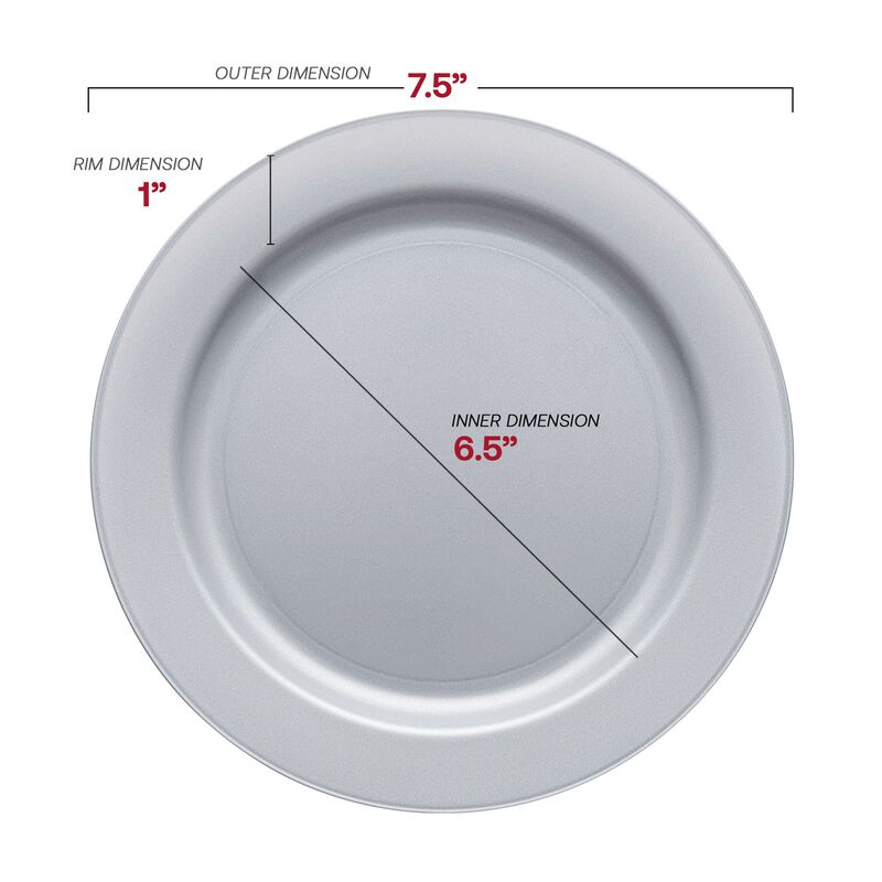 Matte Steel Gray Round Plastic Dinnerware Value Set (40 Sets) image number 3
