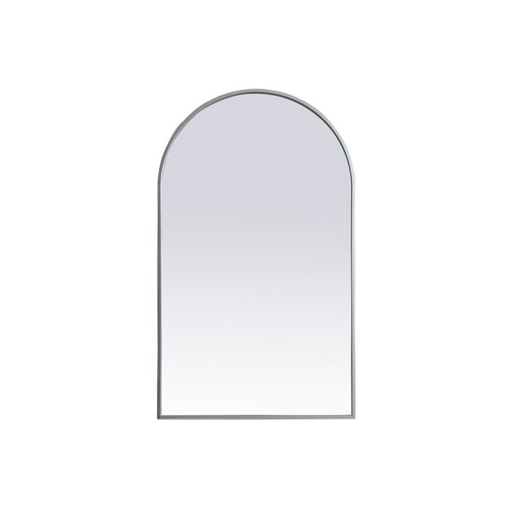 Elegant Decor Metal Frame Arch Mirror 24x40 Inch in Silver