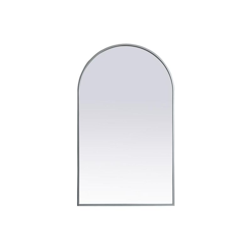 Elegant Decor Metal Frame Arch Mirror 24x40 Inch in Silver