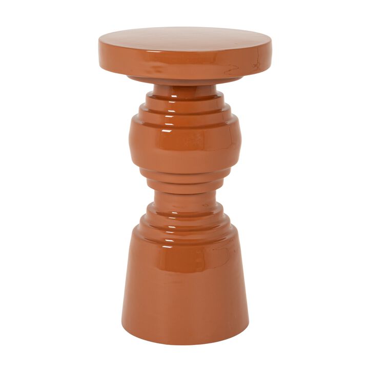 Rowena Interiors Terracotta Metal Pedestal Accent Table