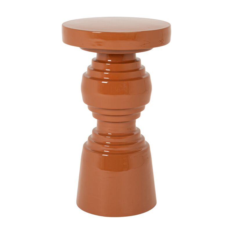 Rowena Interiors Terracotta Metal Pedestal Accent Table image number 0