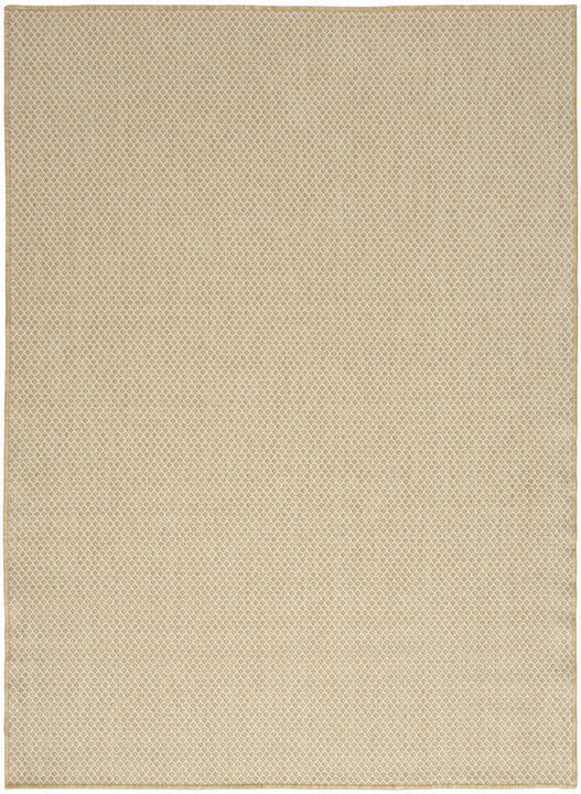HomeRoots 5' X 7' Natural And Ivory Geometric Indoor Outdoor Area Rug