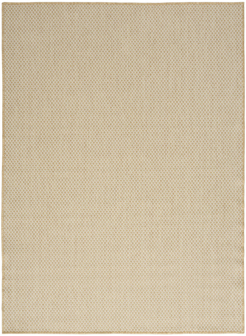 HomeRoots 5' X 7' Natural And Ivory Geometric Indoor Outdoor Area Rug image number 0
