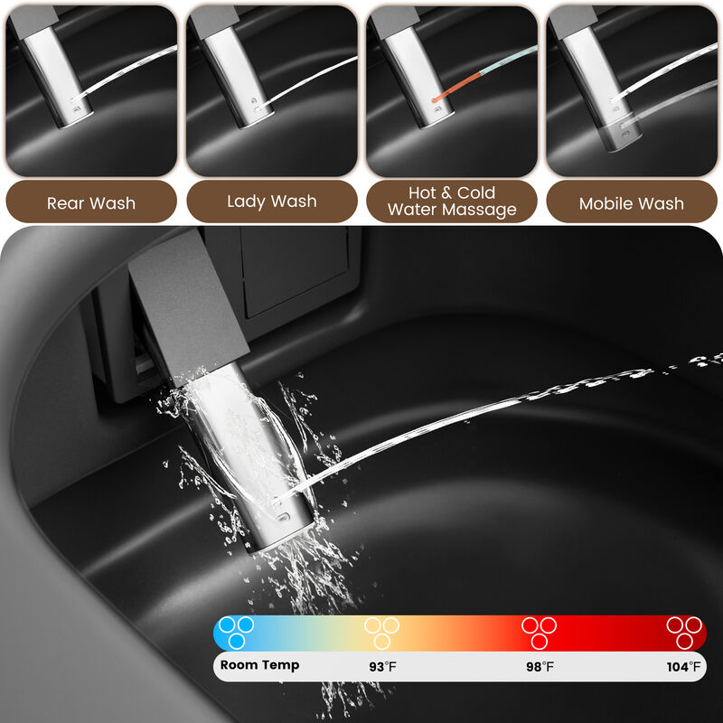 Smart Toilet with Full Automation, Square Design, Radar and Foot Sensors, and Instant Heating image number 5