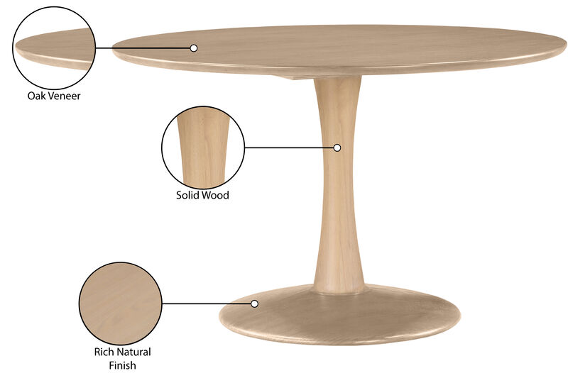 Meridian Furniture Tulip Natural Oak Dining Table image number 6