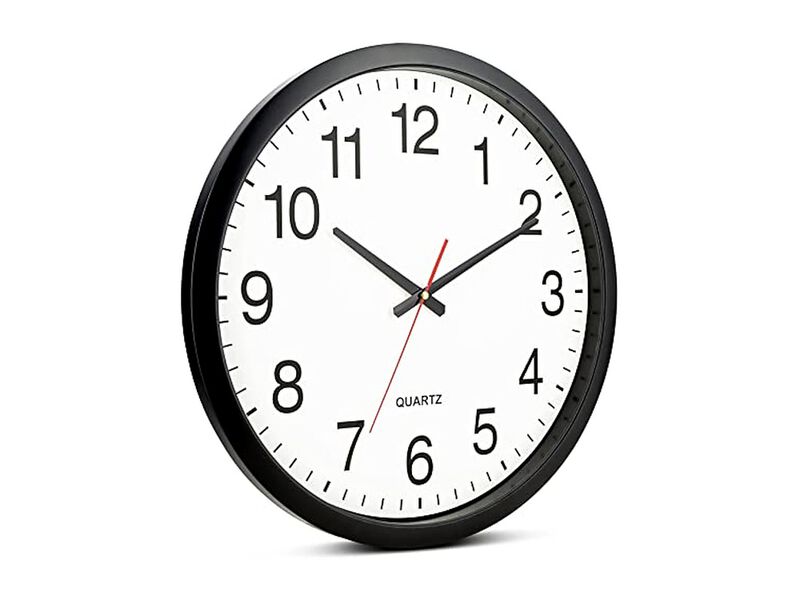 Black Wall Clock 18 Inch Silent Non Ticking Easy Read Battery Operated image number 2