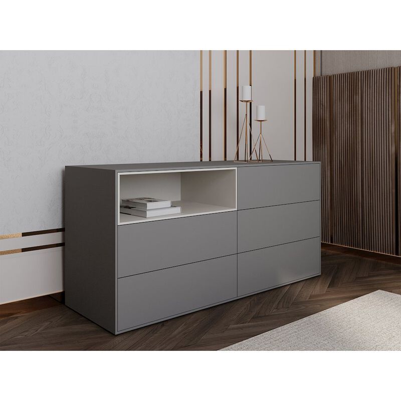 Casabianca Home Santino Dresser In Dark Gray Matte