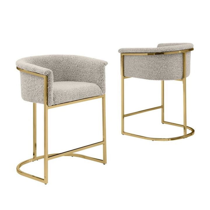 Best Quality Furniture Best Quality teddy Boucle in gray counter height chair - Set of 2