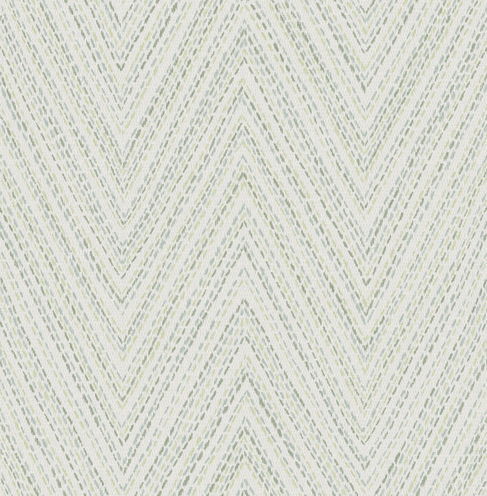 Lainey Green Stitched Chevron Wallpaper (Set of 2)