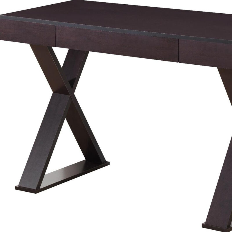 HomeRoots 47" Espresso Wood Writing Desk image number 3