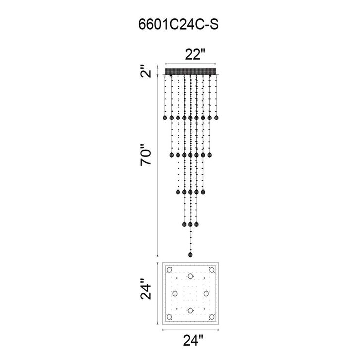 CWI Lighting Square 8 Light Flush Mount With Chrome Finish