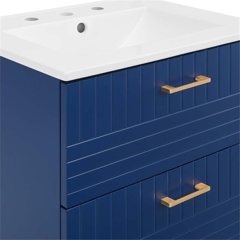 Modway Daybreak Bathroom Vanity, 24" with White Sink, Blue image number 6