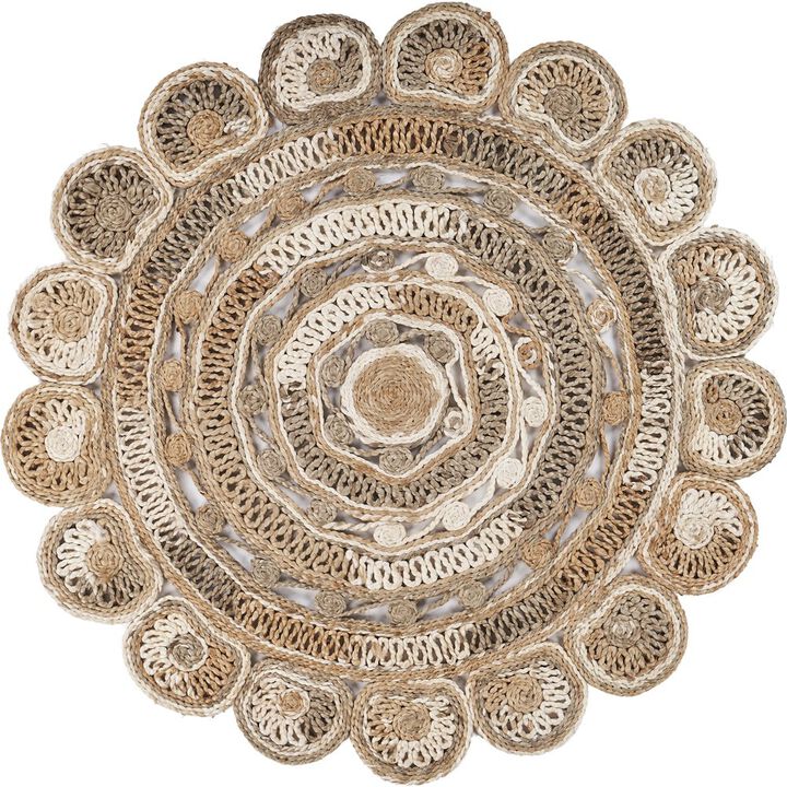 LR Home Boutique Jute Jute Area Rug Indoor