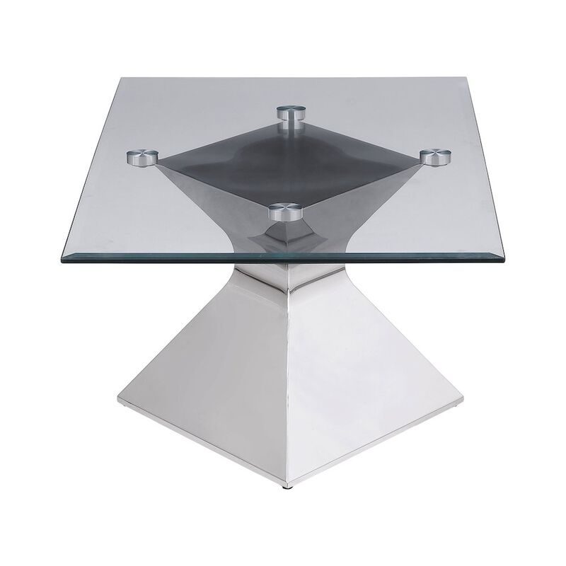 Coaster Jenny Glass Top Stainless Steel Coffee Table Chrome