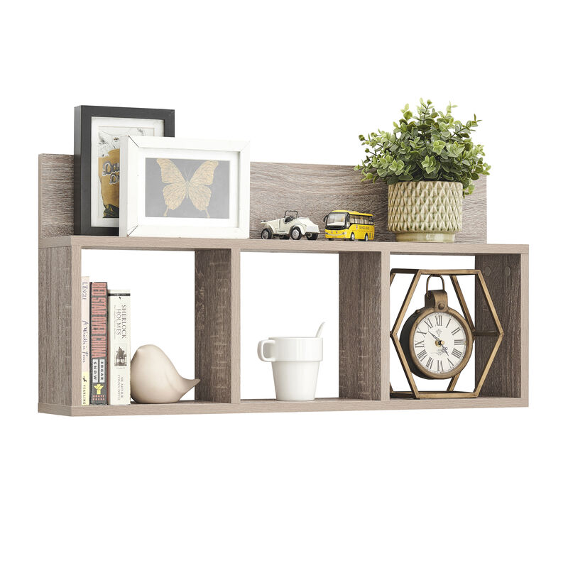 Triple Cubed Floating Shelf with Ledge