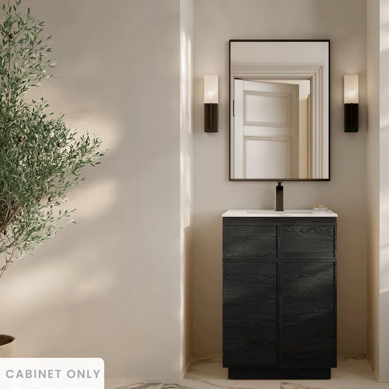St. Tropez 24" Freestanding Bathroom Vanity Cabinet without Top in Black Oak image number 1