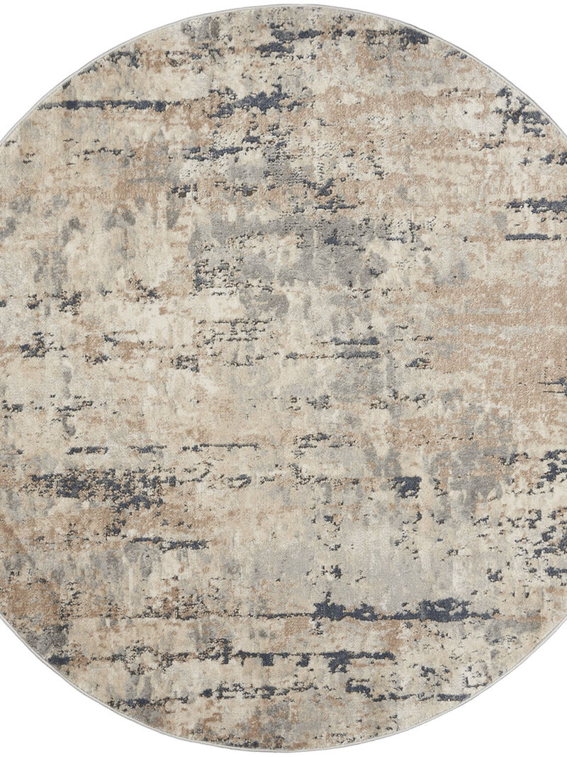 Quarry QUA01 Beige/Gray 4' x Round Rug